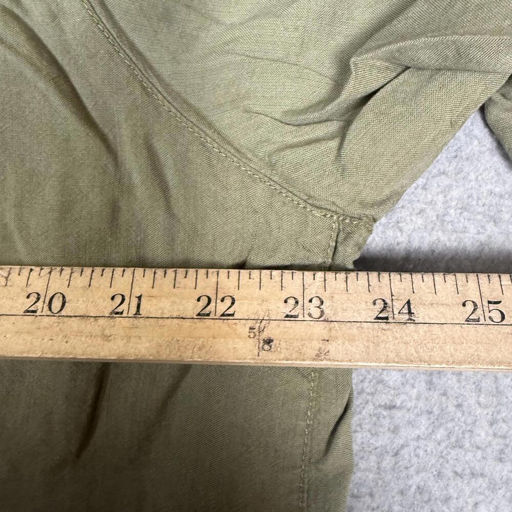 J. Jill Women's Size XL Olive Green Tencel Button Down Lagenlook Blouse Top - Picture 4 of 7